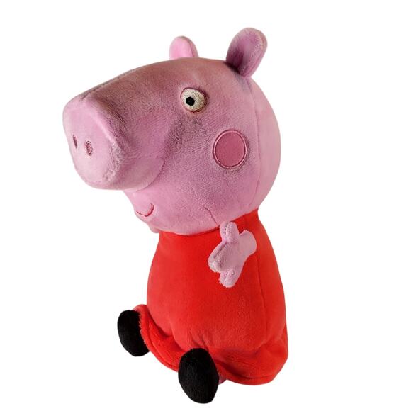Peppa Pig Plush Doll Red Dress 12" Stuffed Animal Toy Cartoon Plushy Stuffy - Picture 1 of 6